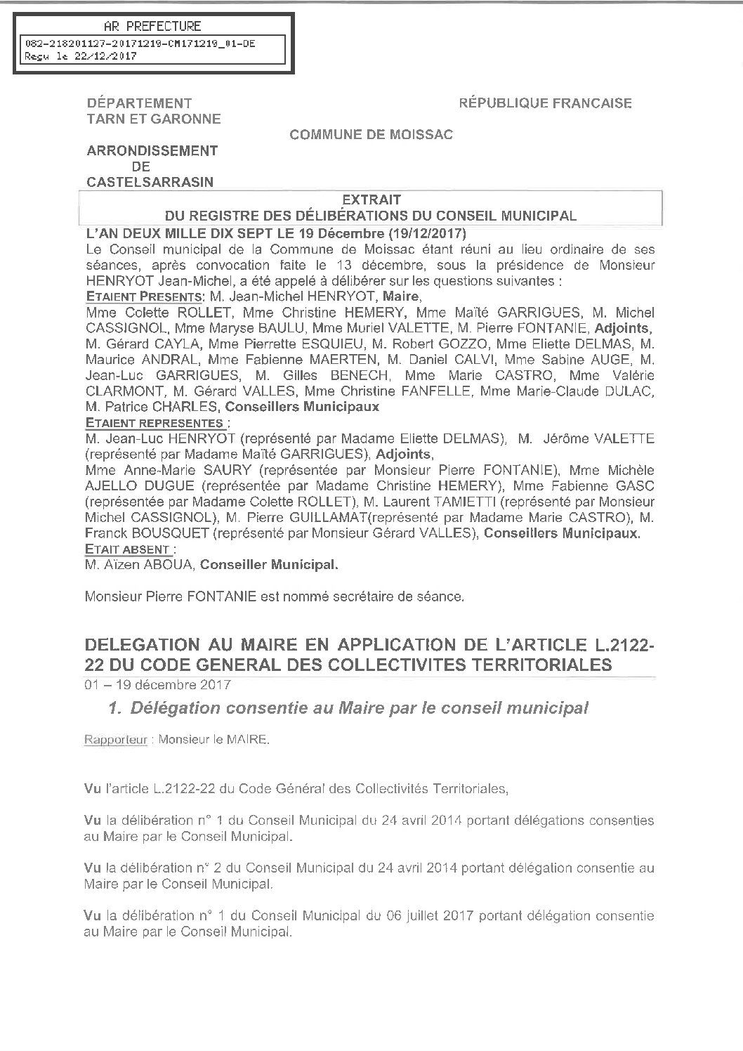 01 DELEGATION AU MAIRE TARIFS BOUTIQUE ABBAYE