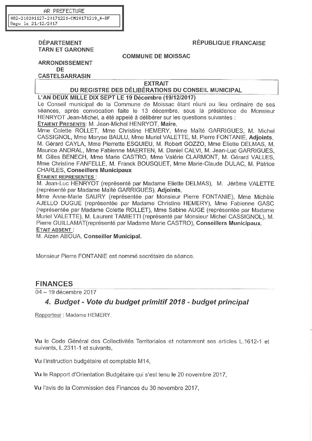 04 VOTE BUDGET PRIMITIF 2018