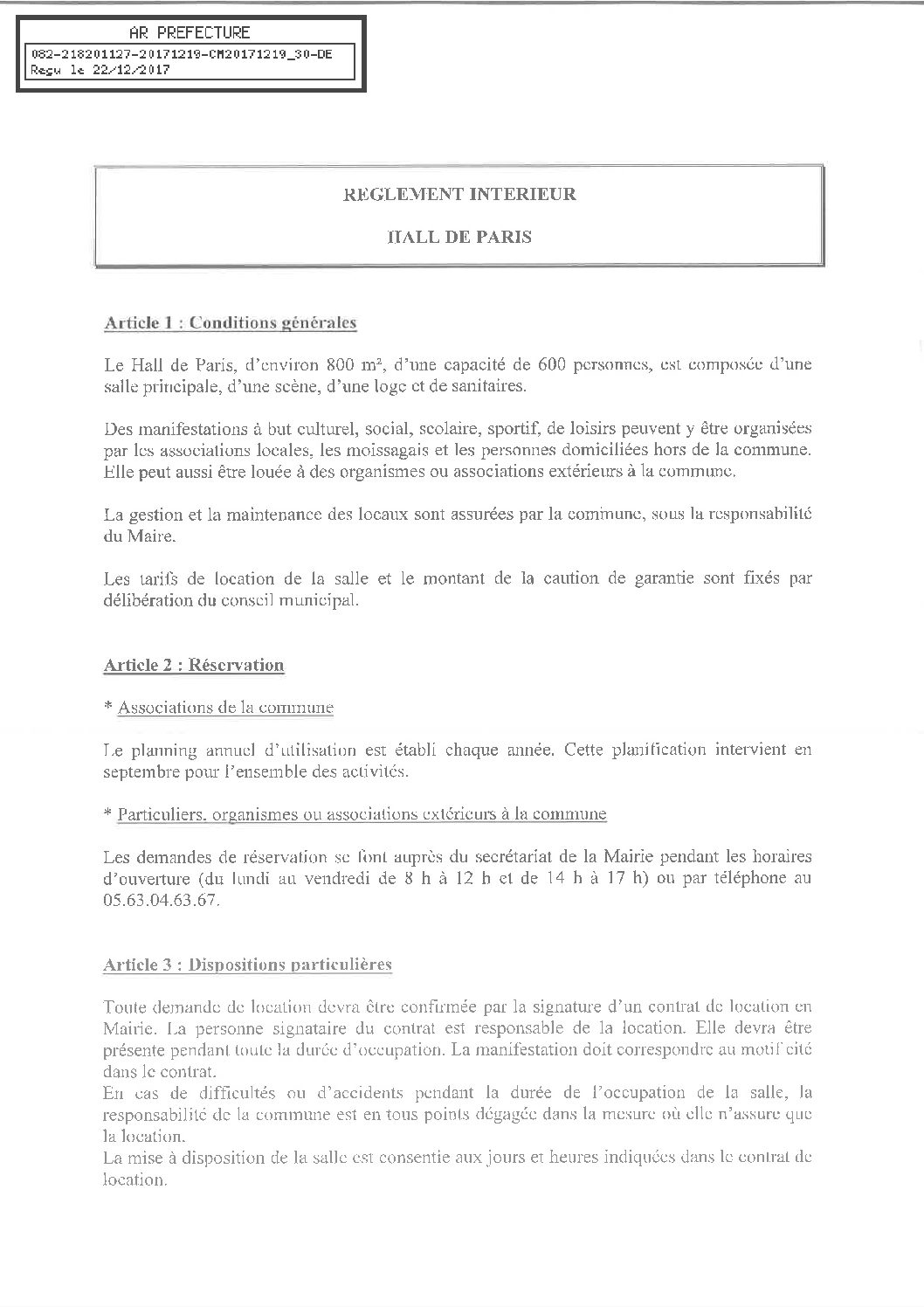 30 PIECE 1 RI HALL DE PARIS