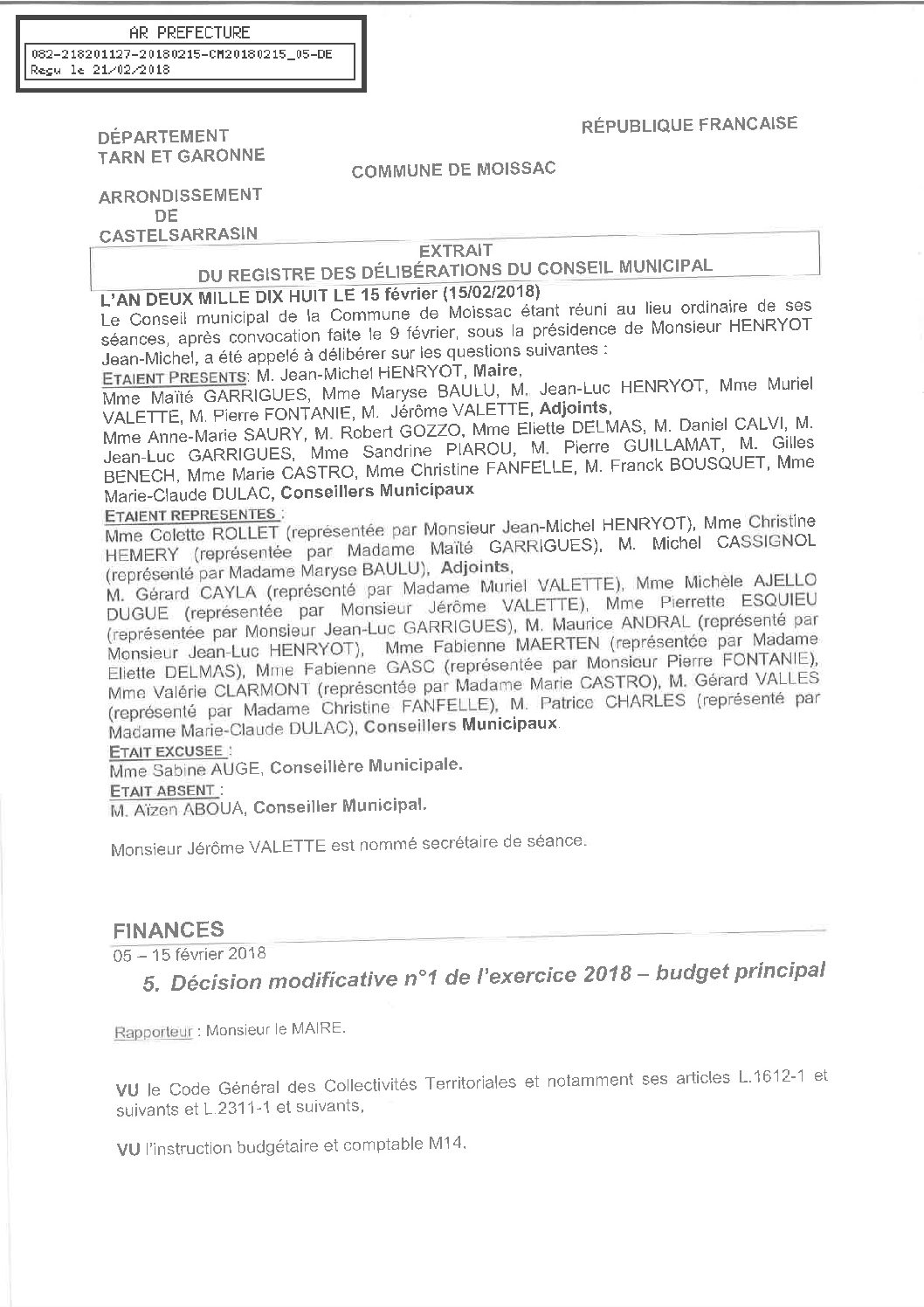 05 DM 1 BUDGET PRINCIPAL