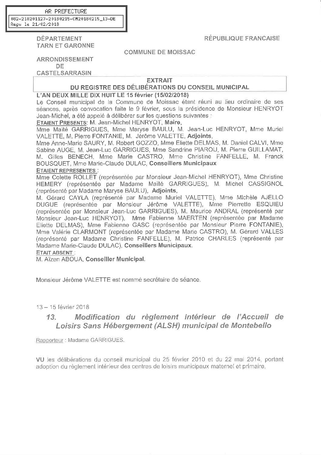 13 MODIFICATION RI ALSH MONTEBELLO