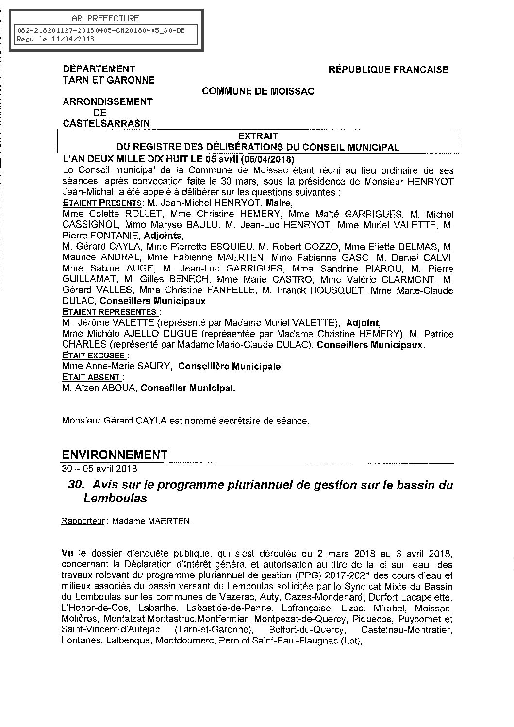 30 AVIS PROGRAMME PLURIANNUEL GESTION BASSIN LEMBOULAS