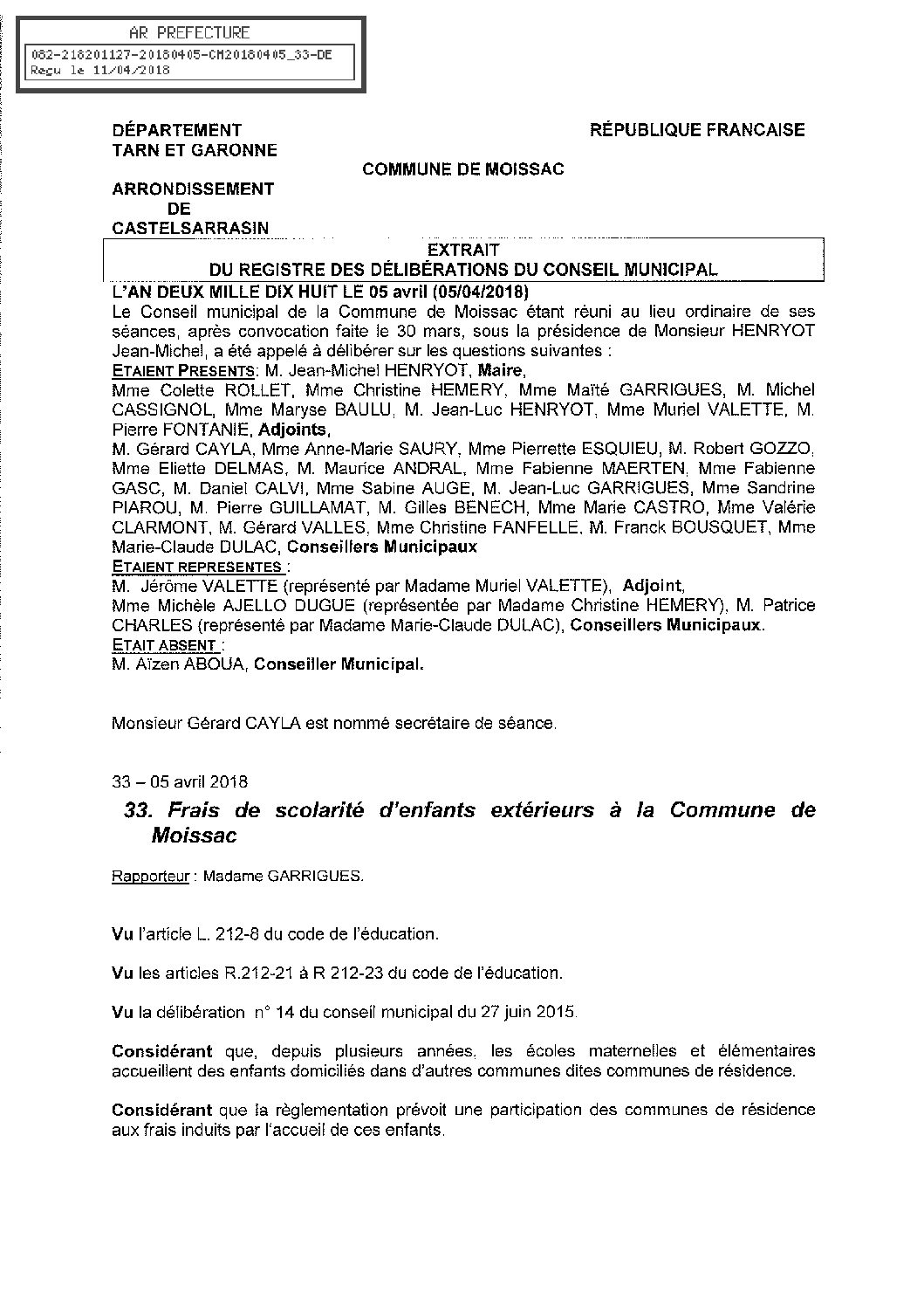 33 FRAIS SCOLARITE ENFANTS EXTERIEURS