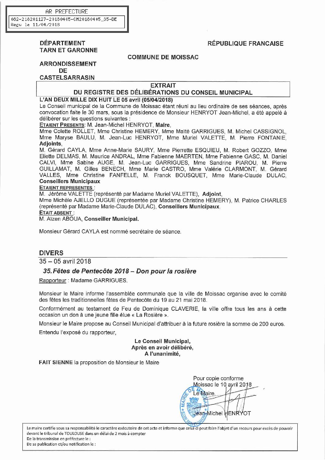 35 DON POUR LA ROSIERE PENTECOTE 2018