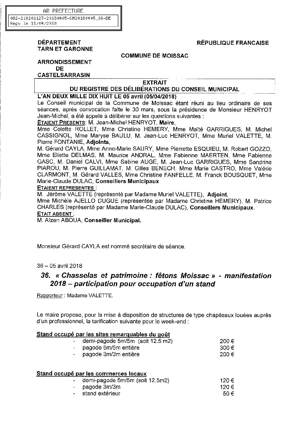 36 CHASSELAS ET PATRIMOINE FETONS MOISSAC 2018 PARTICIPATION OCCUPATION STAND