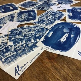 Échantillons de clichés cyanotypes de Moissac