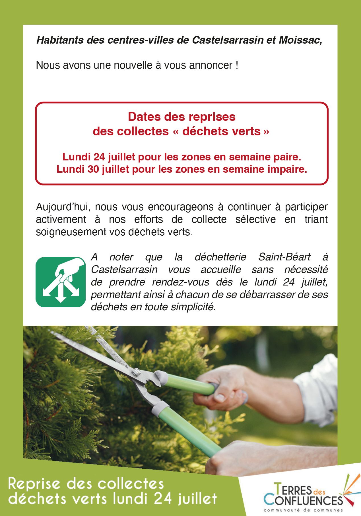 RAMASSAGE DES DÉCHETS VERTS