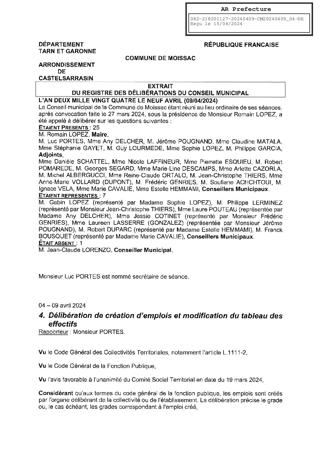 2024.04.04 CREATION EMPLOIS ET MODIFICATION TABLEAU EFFECTIFS