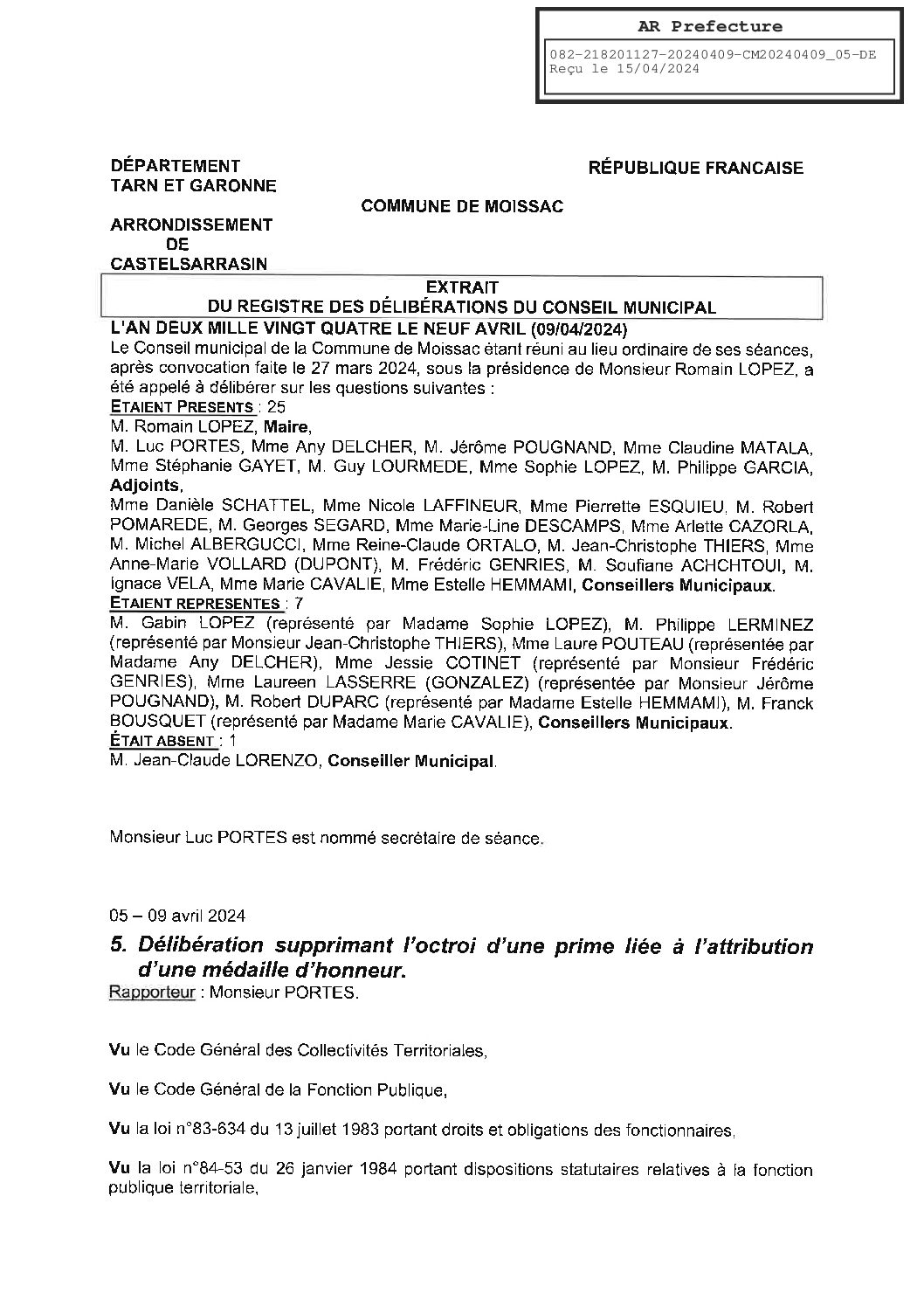 2024.04.05 SUPPRESSION PRIME MEDAILLE D HONNEUR