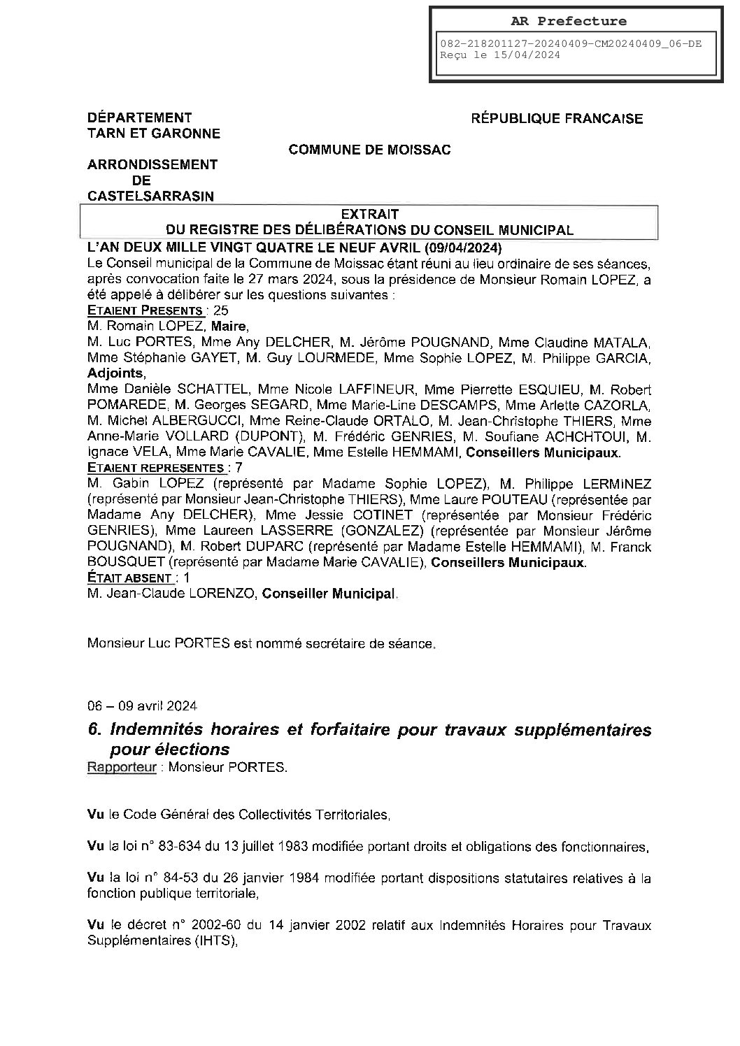 2024.04.06 INDEMNITE HORAIRE ET FORFAITAIRE POUR TRAVAUX SUPPLEMENTAIRES POUR ELECTIONS