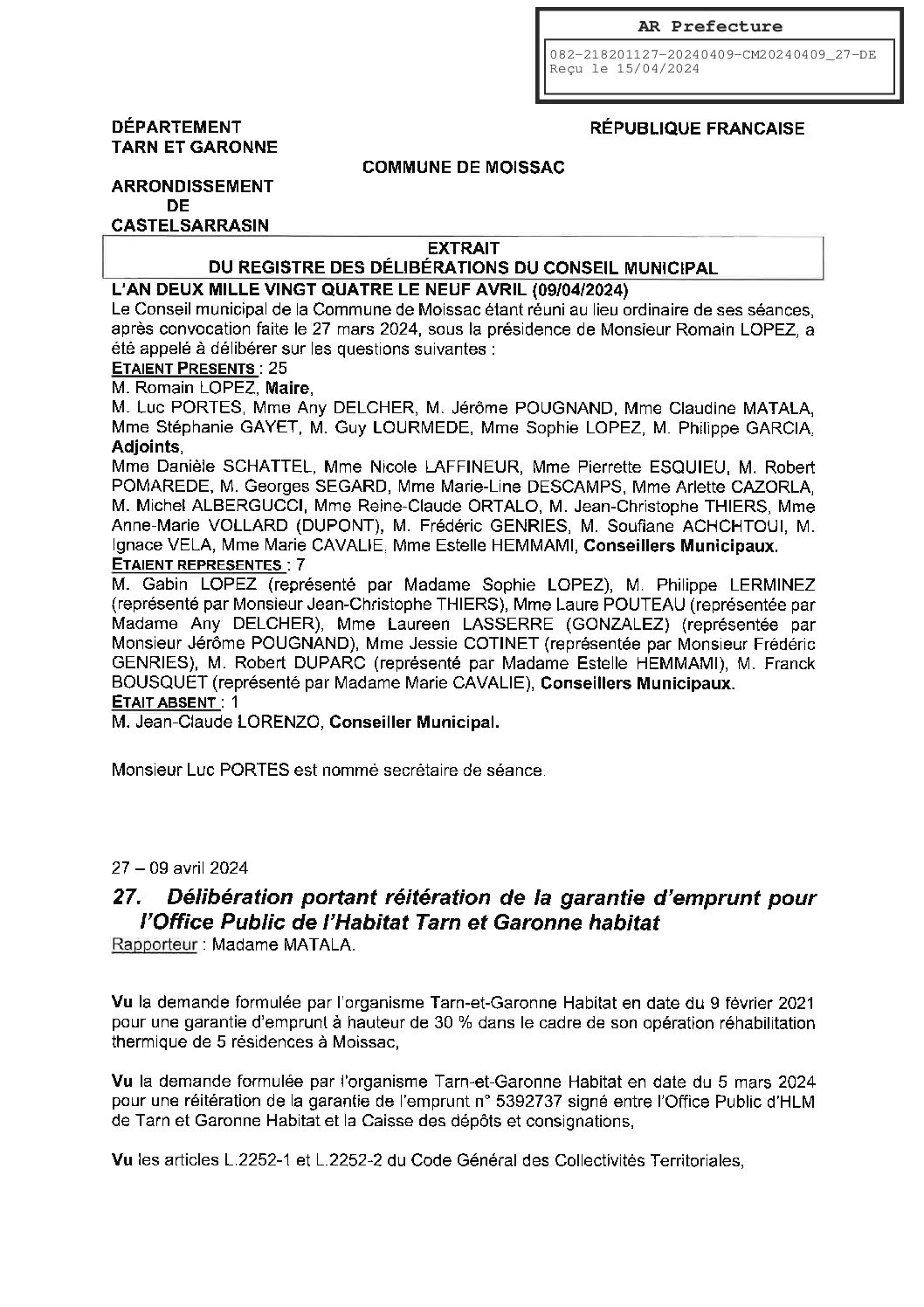 2024.04.27 GARANTIE EMPRUNT TGH REITERATION