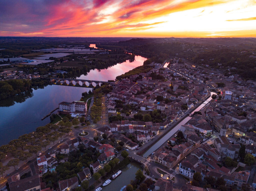 Vue aérienne de Moissac