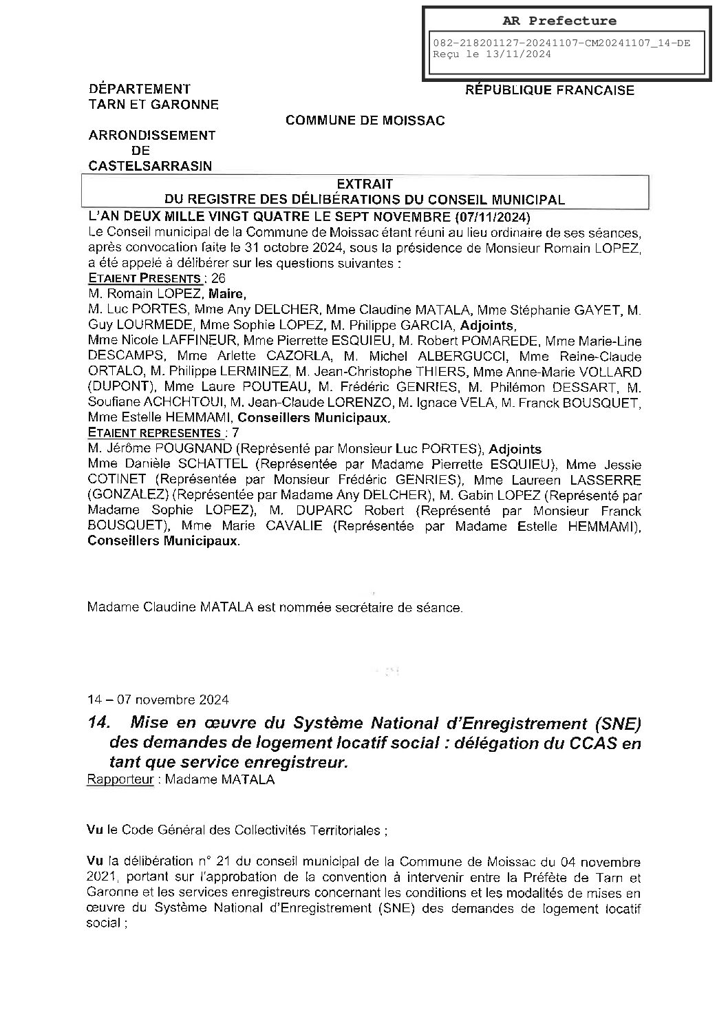 2024.11.14 MISE EN OEUVRE DU SNE