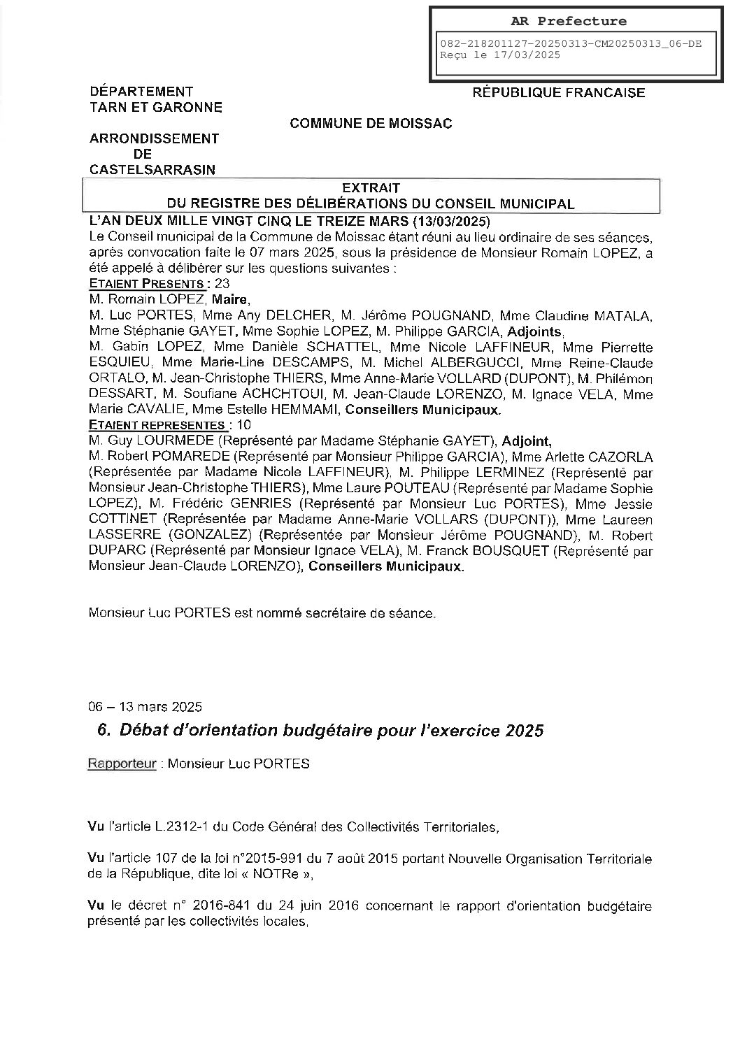 20250313 06 DEBAT D’ORIENTATION BUDGETAIRE 2025