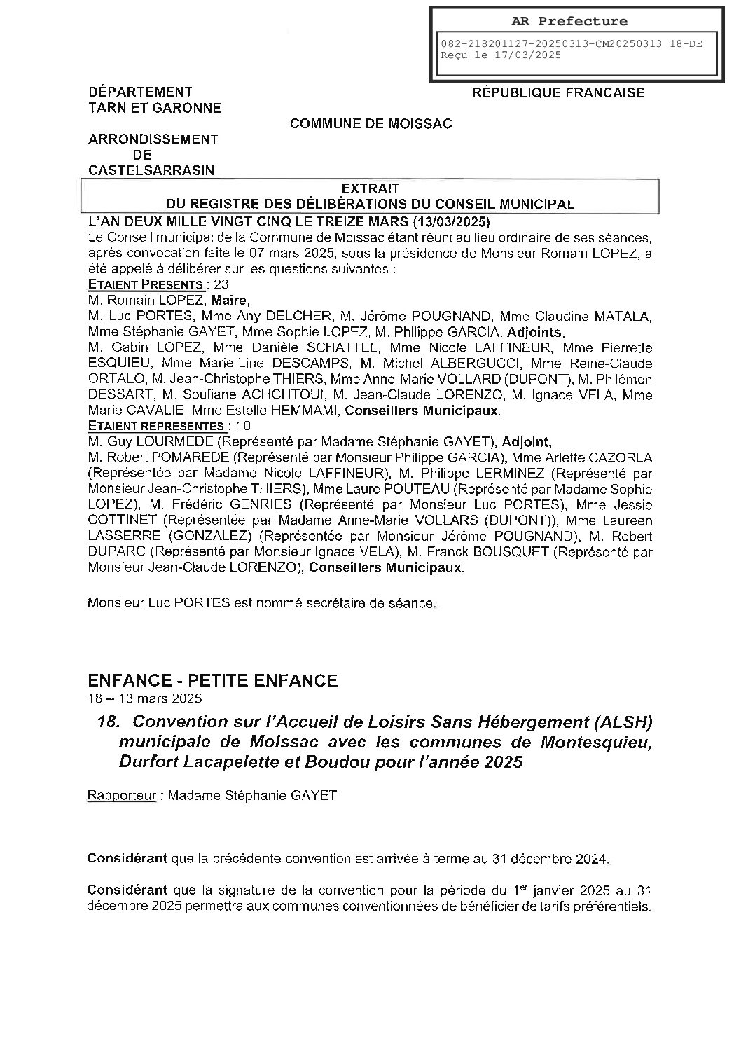 20250313 18 CONVENTION DUR L ACCUEIL DE LOISIRS SANS HEBERGEMENT