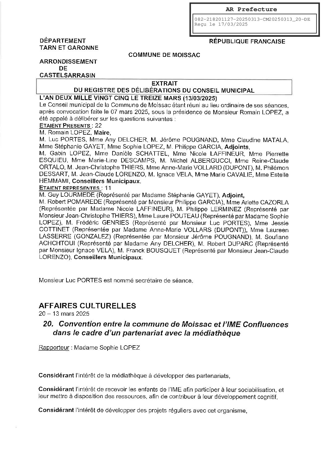 20250313 20 CONVENTION ENTRE LA COMMUNE DE MOISSAC ET L’IME