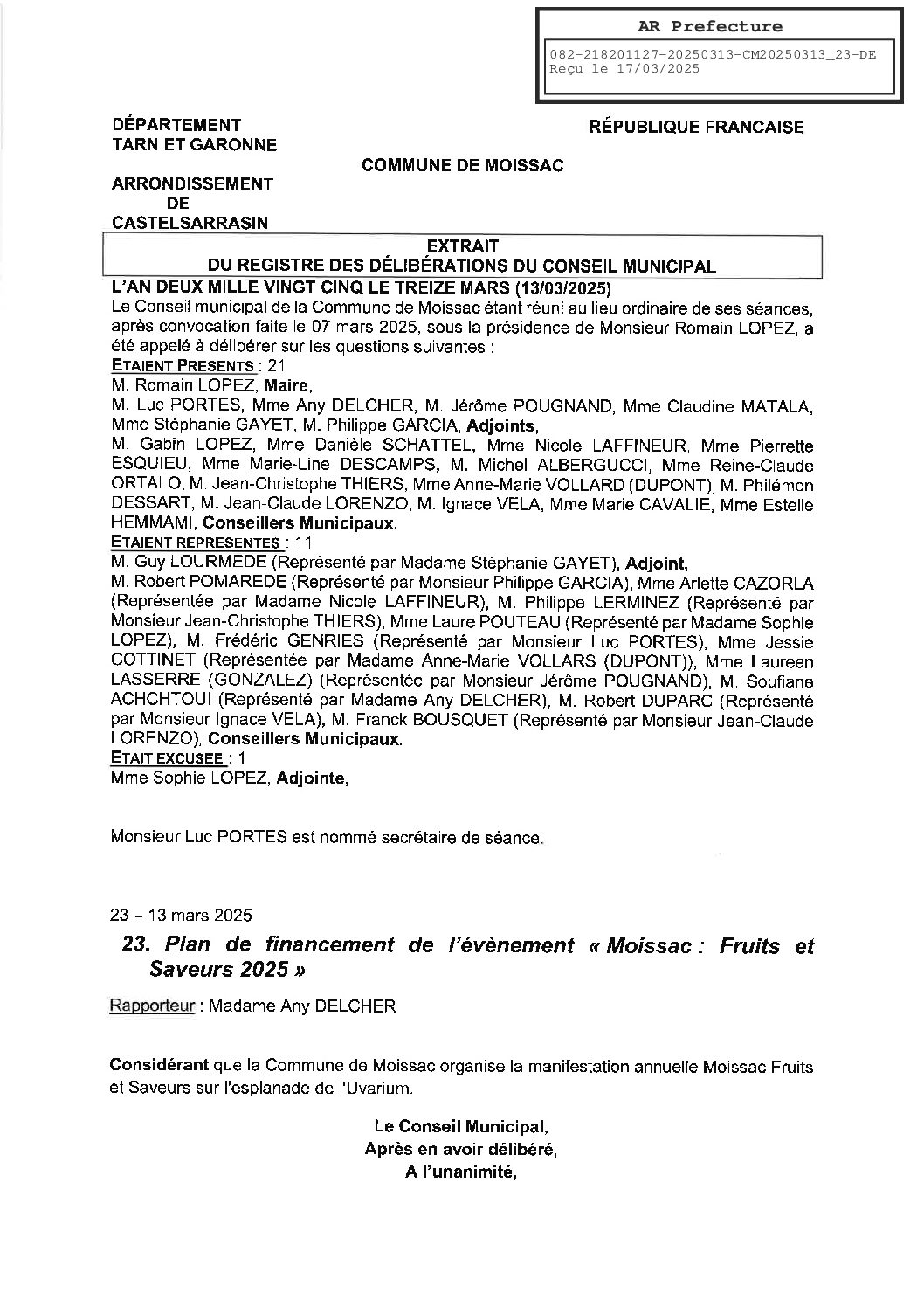 20250313 23 MOISSAC FRUITS ET SAVEURS 2025 PLAN DE FINANCEMENT