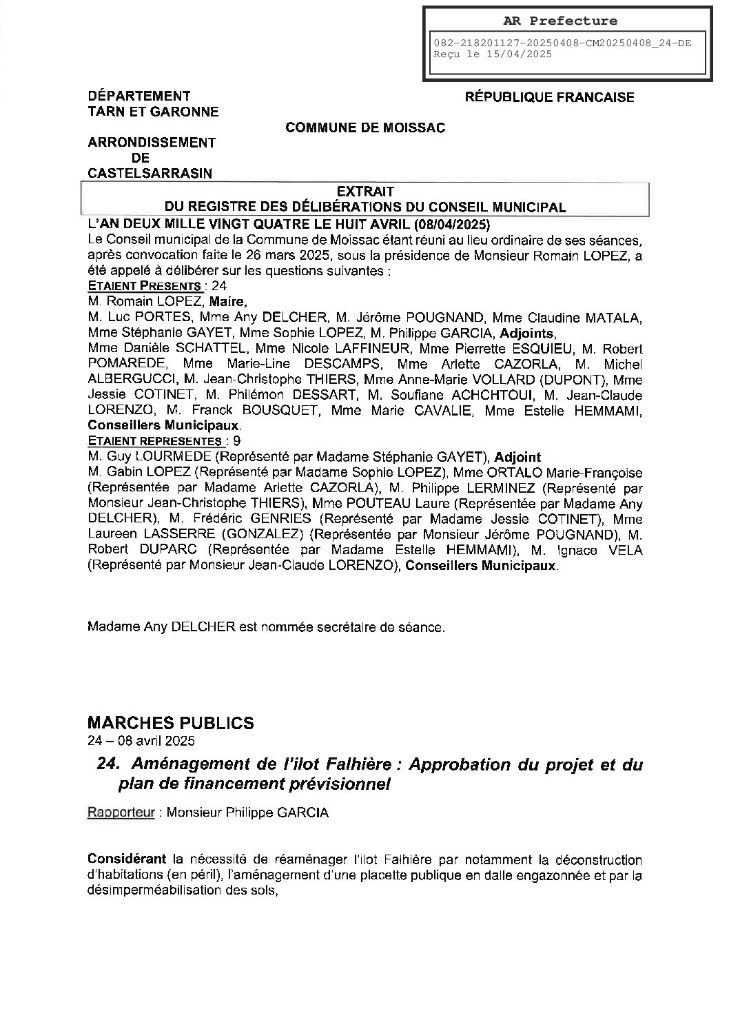 24 AMENAGEMENT DE L ILOT FALHIERE