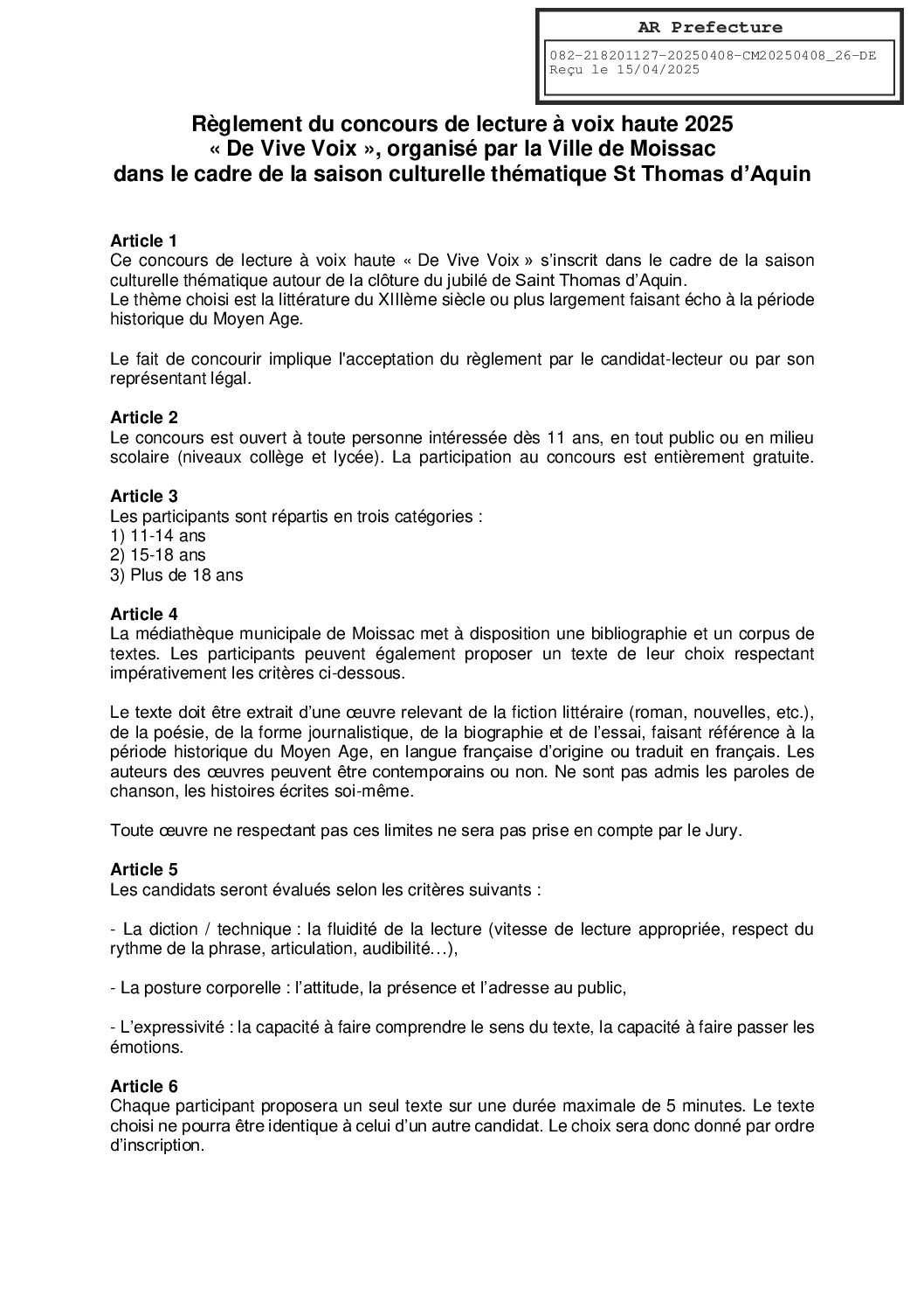 26 PIECE CULTURE REGLEMENT CONCOURS VOIX HAUTE 2025 V3