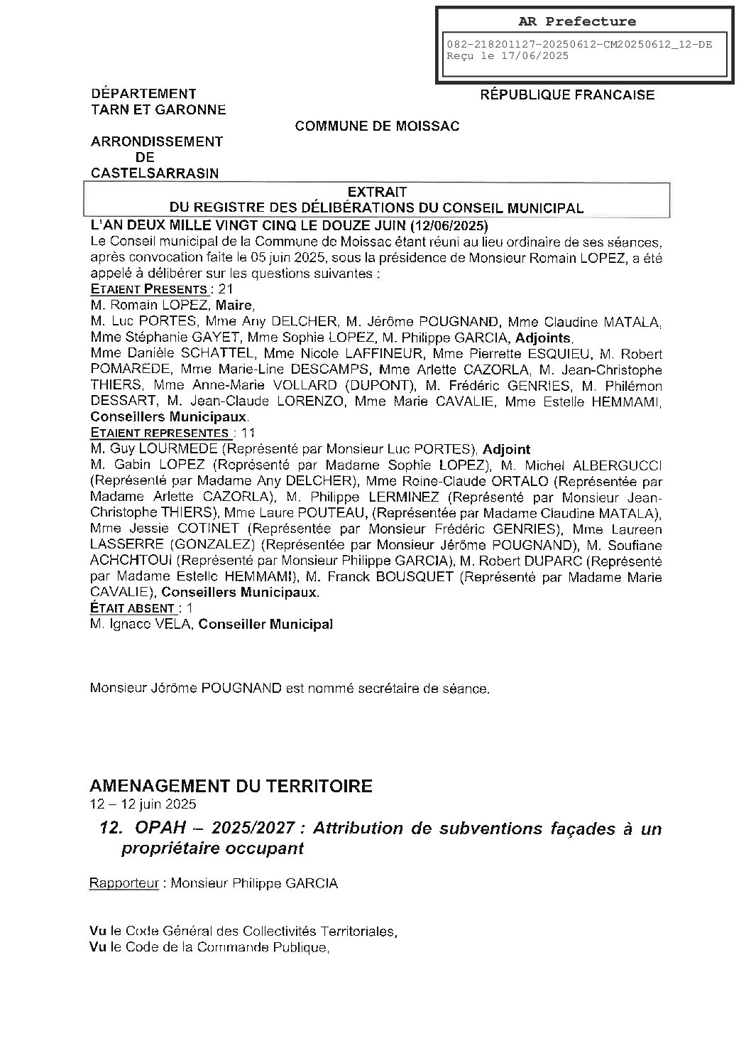 12 OPAH SUBVENTIONS FACADES