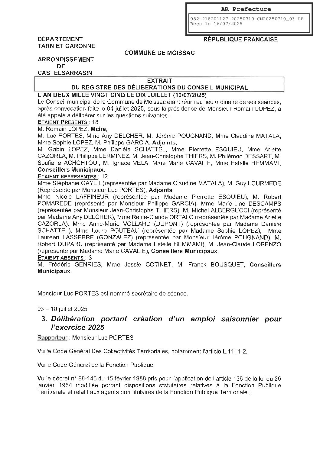 2025.07.03 CREATION EMPLOI SAISONNIER POUR L’EXERCICE 2025