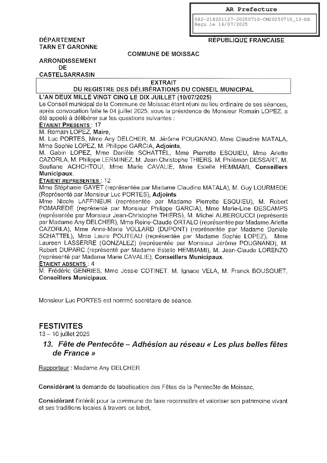 2025.07.13 ADHESION AU RESEAU LES PLUS BELLES FETES DE FRANCE PENTECOTE