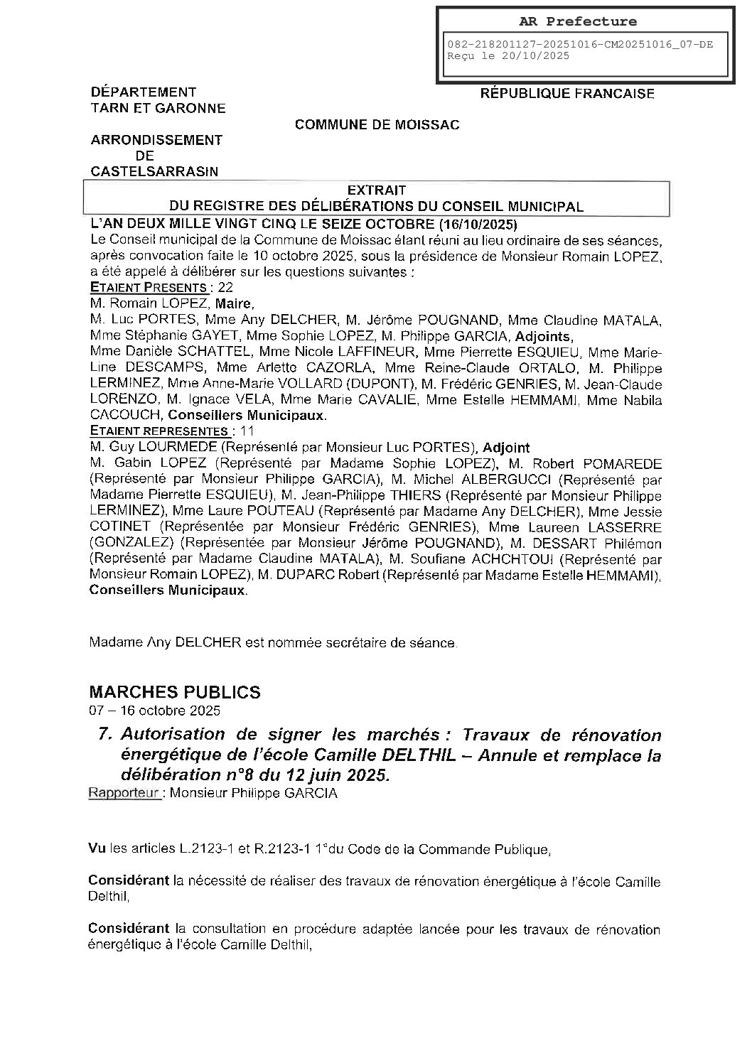 07 AUTORISATION DE SIGNER LES MARCHES