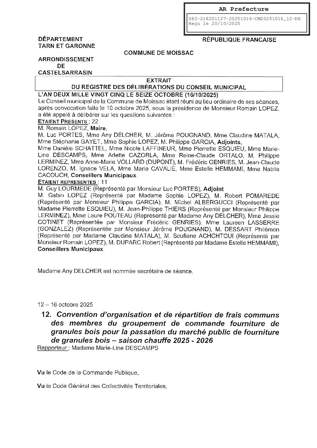 12 CONVENTION D ORGANISATION ET REPARTITION DE FRAIS COMMUNS