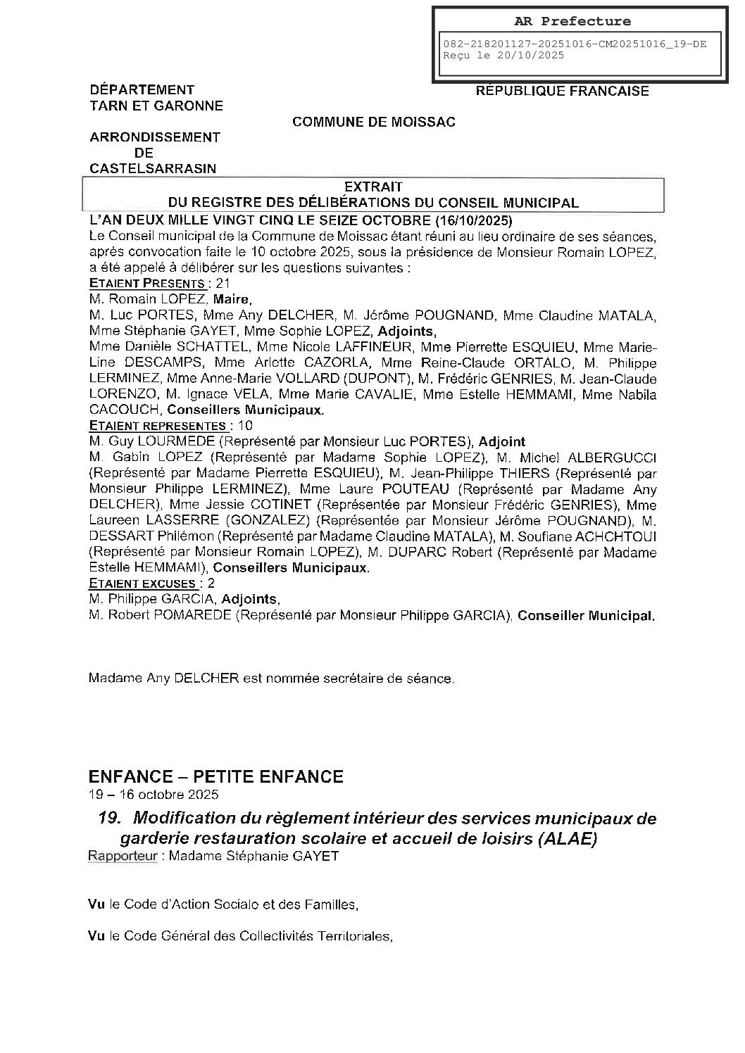 19 MODIFICATION RI ALAE