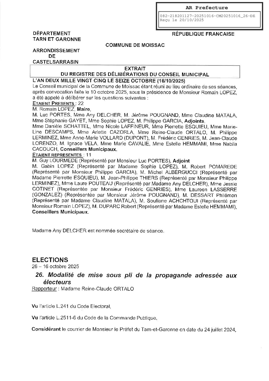 26 MODALITES DE MISE SOUS PLI