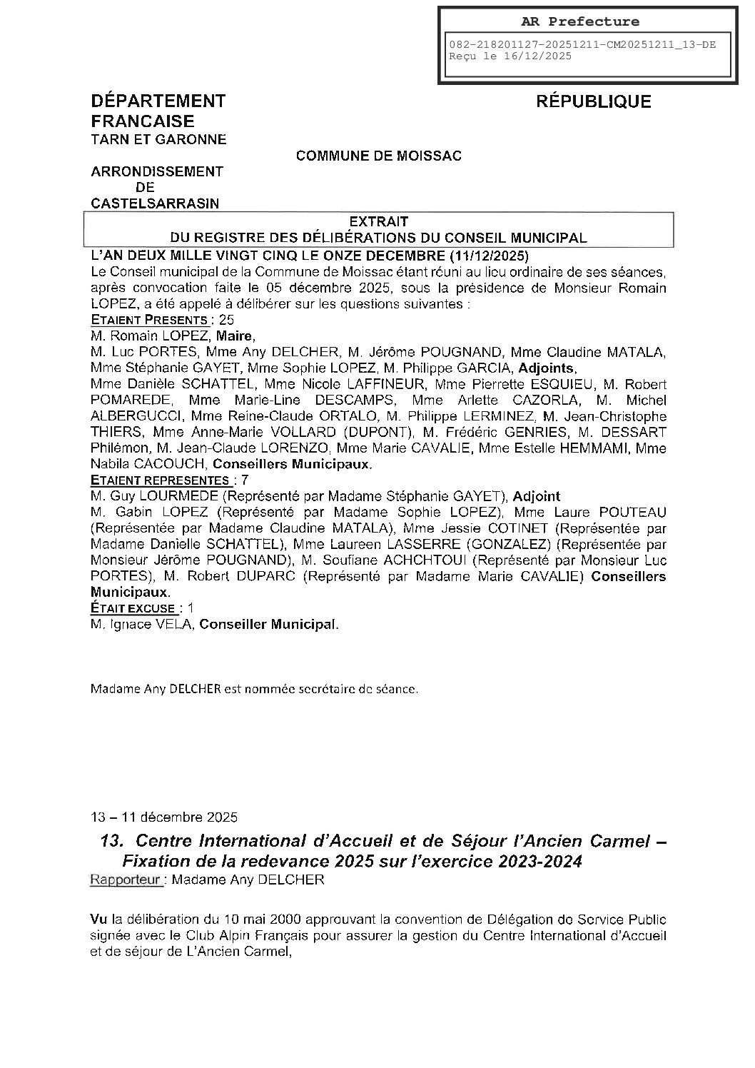 20251211 13 CENTRE INTERNATIONAL D&rsquo;ACCUEIL ET DE SEJOUR L&rsquo;ANCIEN CARMEL REDEVANCE