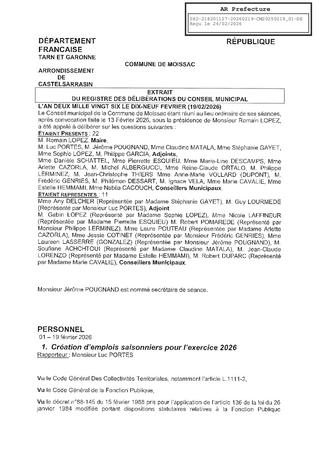 2026.02.19 01 CREATION D&rsquo;EMPLOIS SAISONNIERS