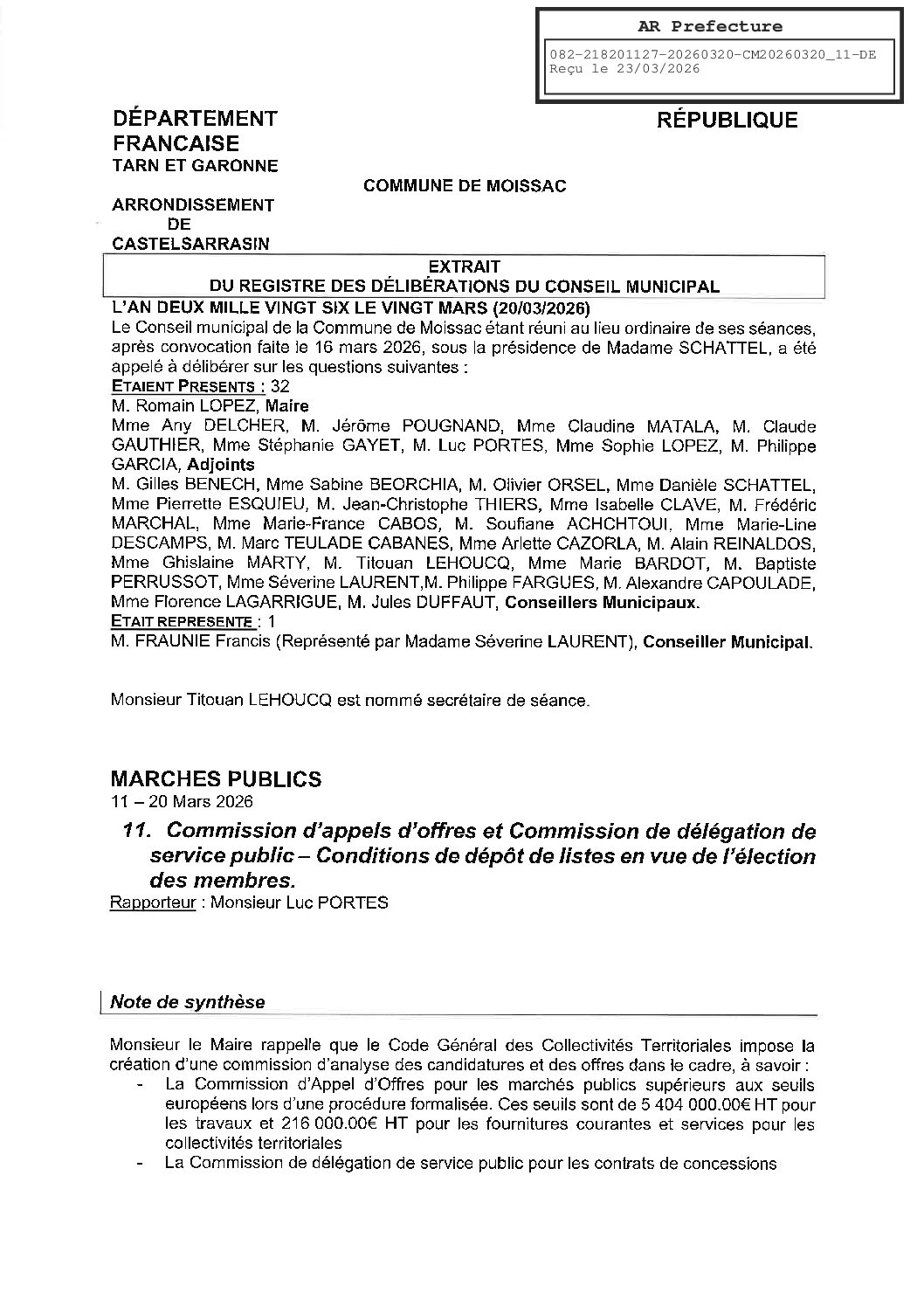 11 CAO ET DELEGATION SERVICE PUBLIC CONDITIONS DEPOT DE LISTE