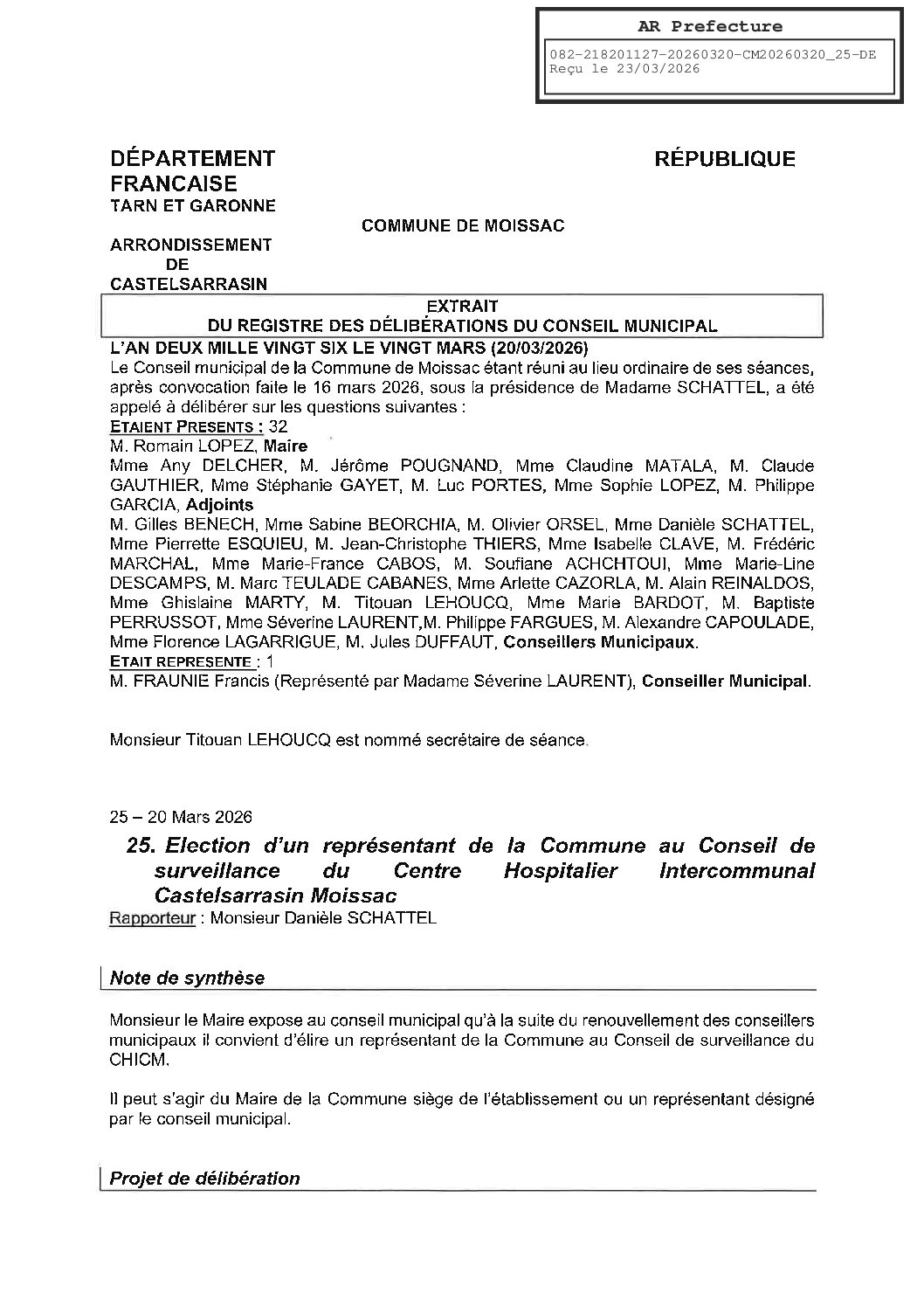 25 REPRESENTANT AU CHICM