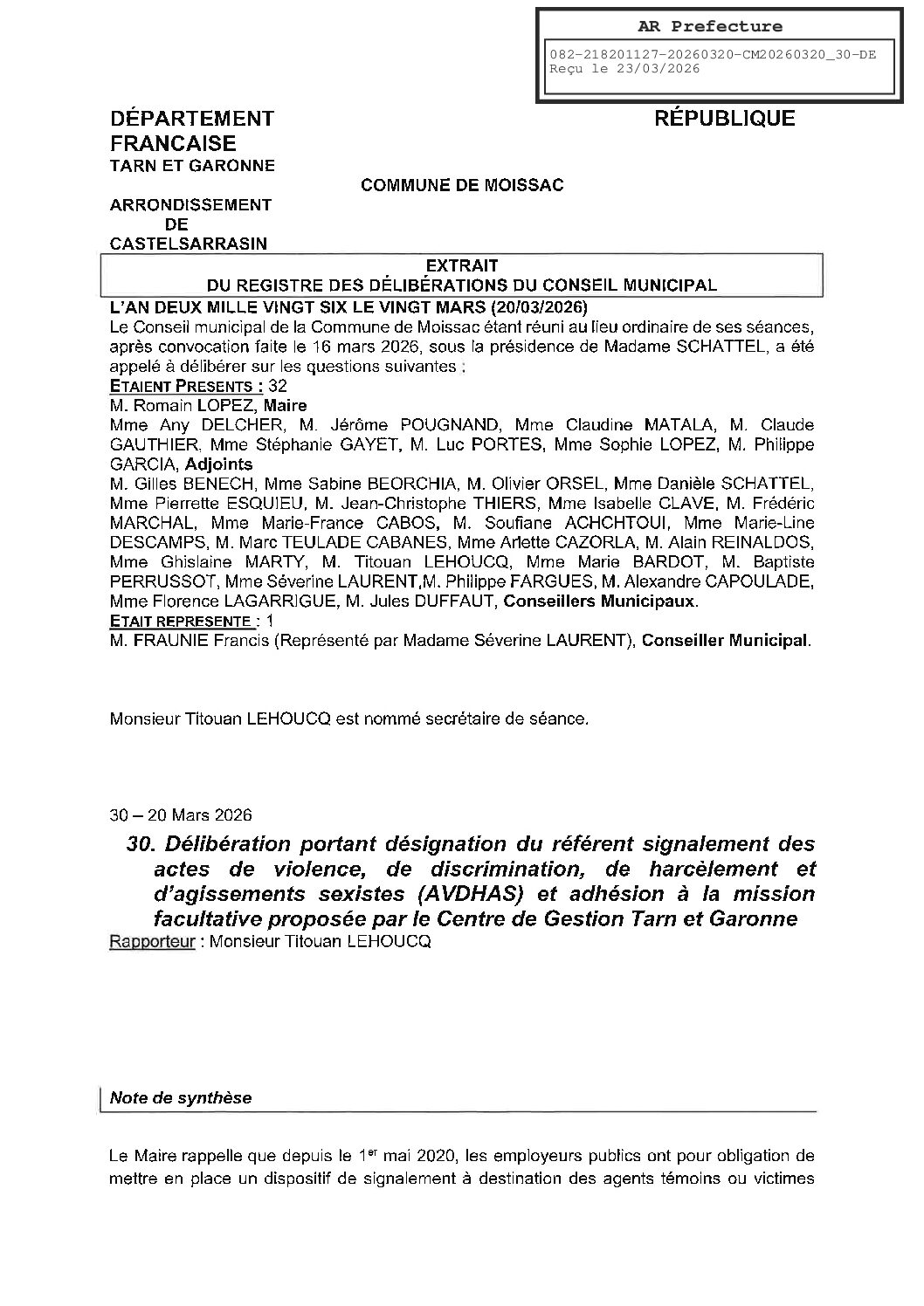 30 DESIGNATION DU REFERENT AVDHAS