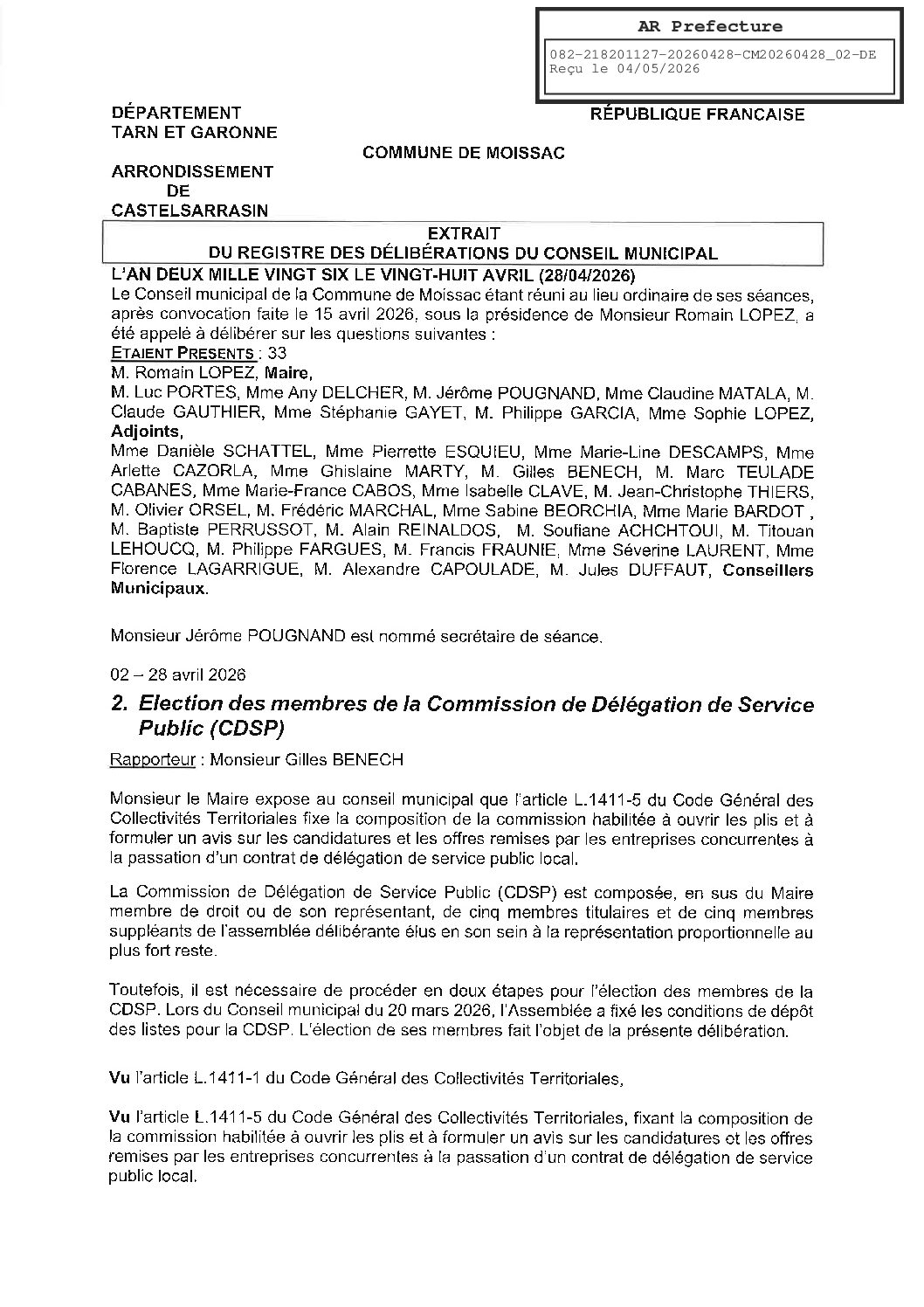 04 02 ELECTION DES MEMBRES DE LA CDSP