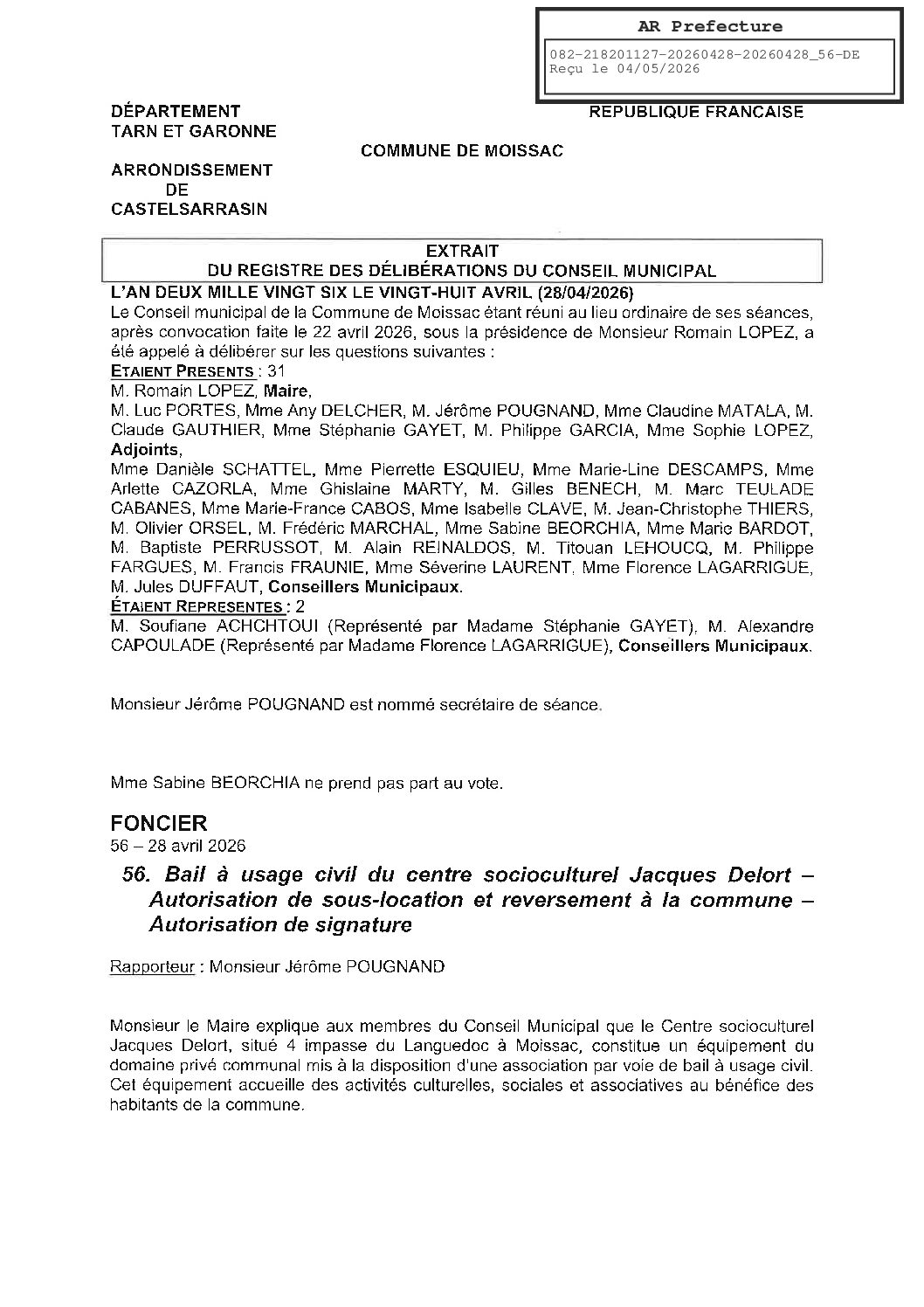 04 56 BAIL A USAGE CIVIL AUTORISATION DE SOUS LOCATION