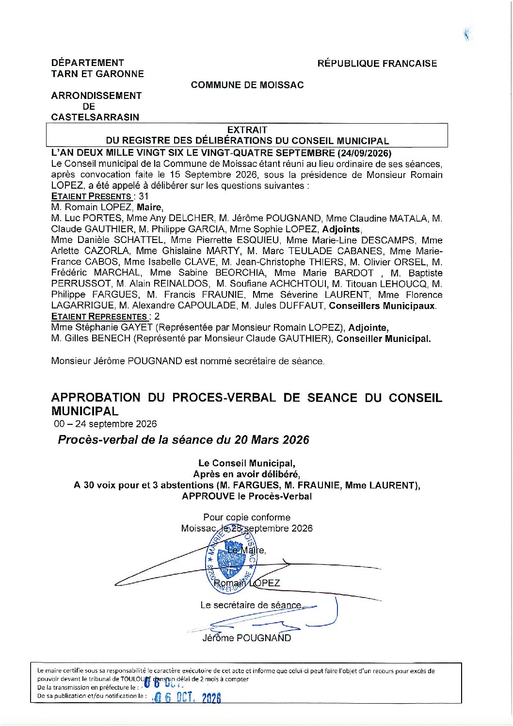 Délibération Approbation Du Pv Du 20 Mars 2026